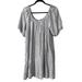 Madewell Dresses | Madewell Puff Sleeve Trapeze Dress Large Blue Mini Off The Shoulder Bell Sleeve | Color: Blue/White | Size: L