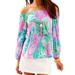 Lilly Pulitzer Tops | Lilly Pulitzer Adira Off Shoulder Silk Top In Scarlet Macaw Small | Color: Blue/Pink | Size: S