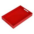 Sturdy Red Acrylic Serving Tray with Handles-10x15Inch-Serving Coffee,Appetizer,Breakfast,Butler-Kitchen Countertop Tray-Makeup Drawer Organizer-Vanity Table Tray-Ottoman Tray-Decorative Tray