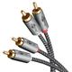 goobay 65294 Stereo Cinchkabel 3m / 2X Cinch-Stecker zu 2X Cinchstecker/RCA Kabel Kabel für Blu Ray Verstärker HiFi Stereo/vergoldetes Textil Audio Kabel