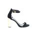 Kenneth Cole New York Heels: Black Solid Shoes - Women's Size 7 1/2 - Open Toe