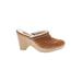 Cole Haan Mule/Clog: Slip-on Platform Bohemian Tan Print Shoes - Women's Size 9 - Round Toe