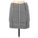 Free People Casual Bodycon Skirt Knee Length: Black Checkered/Gingham Bottoms - Women's Size 2