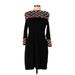 Jessica Howard Casual Dress - Party Crew Neck 3/4 sleeves: Black Dresses - Women's Size Large Petite