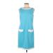 Worth New York Casual Dress - Sheath: Teal Color Block Dresses - Women's Size 6
