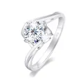 Bague ange en Moissanite pour femme bijoux de mariage de luxe en argent sterling