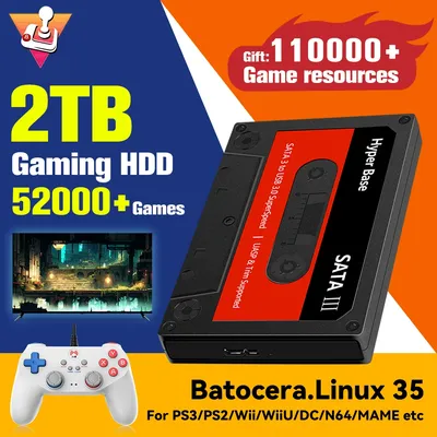 Batocera.Linux 35 Disque dur de jeu portable disque dur de jeu plus de 52000 jeux PS3 PS2 Wii