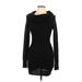 Windsor Casual Dress - Sweater Dress: Black Dresses - Women's Size Large