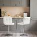 Latitude Run® Charies Swivel Adjustable Height Bar Stool Wood/Metal in White | 17 W x 19.7 D in | Wayfair 01AC62EE471E4AD9BDA07B3A1D001911