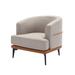 Barrel Chair - Ivy Bronx Konke Upholstered Barrel Chair Linen in Black/Brown/Gray | 28.3 H x 28.9 W x 27.6 D in | Wayfair