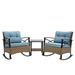 Gracie Oaks 2 - Person Outdoor Seating Group w/ Cushions in Blue | Wayfair CDE3A3DF82684384B555C5BD95B01928
