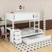 Harriet Bee Imca Twin Over Twin Bunk Bed w/ Twin size Trundle, Storage & Desk in White | 65.4 H x 42.4 W x 94.9 D in | Wayfair