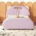 Trinx Jahmarley Platform Bed Upholstered/Velvet in Pink | 38.9 H x 56.2 W x 80.5 D in | Wayfair C217685B576447F49374F31888C3E8CA