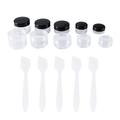 10Pcs Empty Clear Plastic Sample Containers Cosmetic Pot Jars with 5 Pieces Mini Spatula