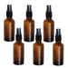 6pcs 30ml Press Spray Bottle Portable Travel Bottle Essential Oil Spray Empty Glass Bottle (Brown)