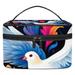 Peace Dove Pattern Relavel Cosmetic Tote Bags Printed Design Large Capacity Makeup Bag Makeup Organizer Travel Cosmetic Pouch Toiletry Case Handbag for Daily Use