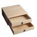 3pcs Wooden Storage Organizer with 2 Drawers Rustic Tabletop Makeup Cabinet Natural Wood Office Storage Cabinet for Jewelry Sundries
