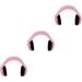 Pink 3 PCS Headphones for Kids Earmuffs Children Sleeping Noise Cancelling Headset Earphones Anti-noise Baby