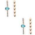 4 Pcs Diamond Decor Watches Pearl Rhinestone Decorative- Rings- Strap Delicate Charm Exquisite Crystal Alloy