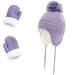 Children Hat and Glove 3Pcs/Set Outdoor Kids Warm Hats Glove