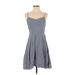 Old Navy Casual Dress - A-Line V Neck Sleeveless: Blue Print Dresses - Women's Size Small