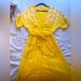 Free People Dresses | Free People Yellow Mustard & White Midi Dress Floral Embroidery - Size Med | Color: White/Yellow | Size: M