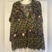 Free People Dresses | Ladies Free People Black And Green Pink Size S Tunic / Dress Boho Tiered Top | Color: Black/Green | Size: S