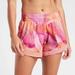 Athleta Shorts | Athleta Women’s Printed Mesh Racer Run Shorts 4" In Pink Orange Print Size Small | Color: Orange/Pink | Size: S