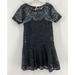 Free People Dresses | Free People Beautiful Dreamer Black Lace Sheer Ss Fit Flare Mini Dress Womens Xs | Color: Black | Size: Xs