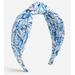 J. Crew Accessories | J Crew | Silk | Knotted Headband | Bright Peri | Seashells | Nwt | Color: Blue/White | Size: Os