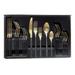 Disney Dining | Disney Parks 50th Luxe Mickey Icon Silverware Black Gold Flatware Set New W Box | Color: Black/Gold/Silver | Size: Os