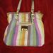 Coach Bags | Coach Poppy Bag , Gold Leather Trim, Striped Fabric Gently Used "As Is" | Color: Gold/Green | Size: Os