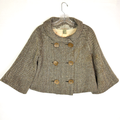 Anthropologie Jackets & Coats | Jak & Rae Womens Tweed Wool Herringbone Button Bolero Crop Jacket Size 2 Brown | Color: Brown | Size: 2