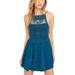 Free People Dresses | Free People Emily Mini Dress With Crochet Lace Panel Size Small | Color: Blue/Green | Size: S