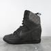 Nike Shoes | Nike Sky Hi Dunk Sneakerboot Hidden Wedge Leather Suede 6 Black Sneaker | Color: Black/Gray | Size: 6