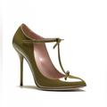 Gucci Shoes | Gucci Beverly Olive Green Patent Leather Knotted Heels Pumps Shoes Sz. 37.5 | Color: Green | Size: 7.5