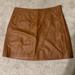 Free People Skirts | Free People Faux Leather Wrap Skirt | Color: Brown/Tan | Size: 12