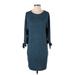 Bobeau Casual Dress - Sweater Dress: Teal Dresses - Women's Size Small