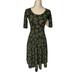 Lularoe Dresses | Lularoe Nicole Dress Womens Xs Green Leaves Flowers Floral Nwt | Color: Gray/Green | Size: Xs