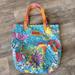 Lilly Pulitzer Bags | Lilly Pulitzer Colorful Nylon Shoulder Bag - Flowers And Fruit Print | Color: Blue/Orange | Size: Os