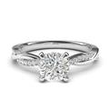 14k White Gold 4-Prong Petite Twisted Vine Simulated 1.0 CT Diamond Engagement Ring Promise Bridal Ring 14k white gold