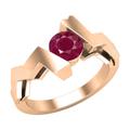 Dazzlingrock Collection 5mm Round Ruby Zigzag Solitaire Engagement Ring for Women in 18K Solid Rose Gold, Size 8.5