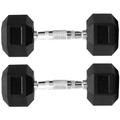 NTEK Hex Dumbbells, Dumbbell Weights for Weight Training, Cast Iron Chrome Dumbbell, Poly Rubber Encased Dumbbell, Portable Hand Weights Dumbbell Home Gym Workout (5 Kilograms, PACK OF 2)