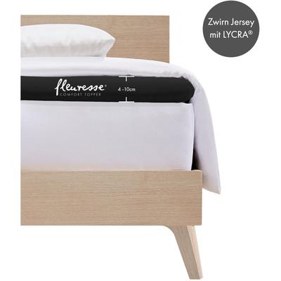 Spannbettlaken FLEURESSE "Topper", schwarz, B:120-130cm L:200-220cm, Jersey-Elasthan, Obermaterial: 96% Baumwolle, 4% Elasthan, Laken, aus Jersey-Elasthan, für eine Matratzenhöhe bis 10 cm Image
