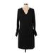 CAbi Casual Dress - Mini V Neck 3/4 sleeves: Black Dresses - Women's Size Small