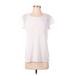 Athleta Active T-Shirt: White Color Block Activewear - Women's Size Small