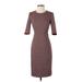 BOSS by HUGO BOSS Casual Dress - Sheath Crew Neck 3/4 sleeves: Burgundy Dresses - Women's Size 0