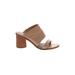 Chinese Laundry Heels: Slip-on Stacked Heel Boho Chic Tan Print Shoes - Women's Size 8 - Open Toe
