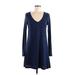 Express Casual Dress - Sweater Dress: Blue Marled Dresses - Women's Size Medium