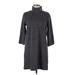 Zara Casual Dress - Sweater Dress Turtleneck 3/4 sleeves: Gray Marled Dresses - Women's Size Medium